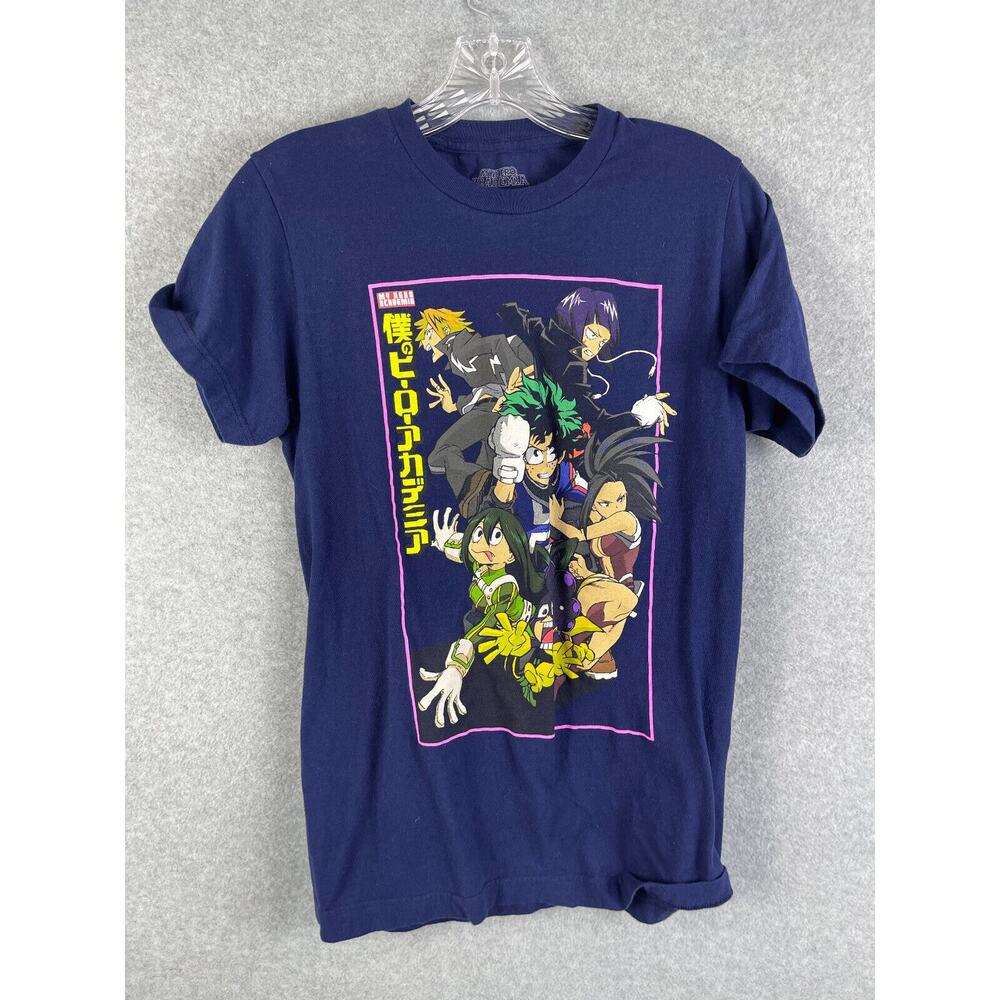 *STAIN* Funimation‎ My Hero Academia T Shirt Men's Size S Blue